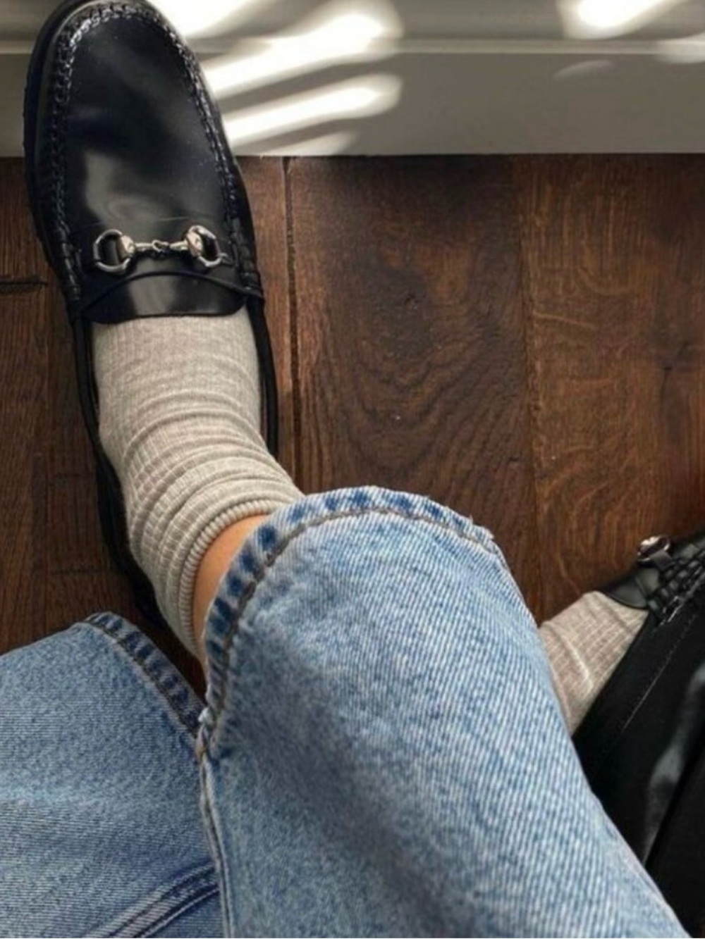Bass Weejuns 90s Lianna Horsebit Loafers Black Smooth Leather SIZE: 7